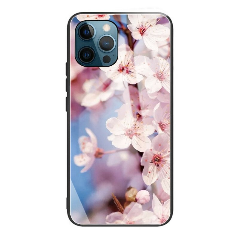 Etui do iPhone 13 Pro Max Realistyczne Kwiaty Ze Szkła Hartowanego